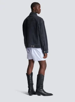 Worn-effect Denim Jacket-Balmain Shop