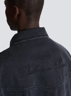 Worn-effect Denim Jacket-Balmain Shop