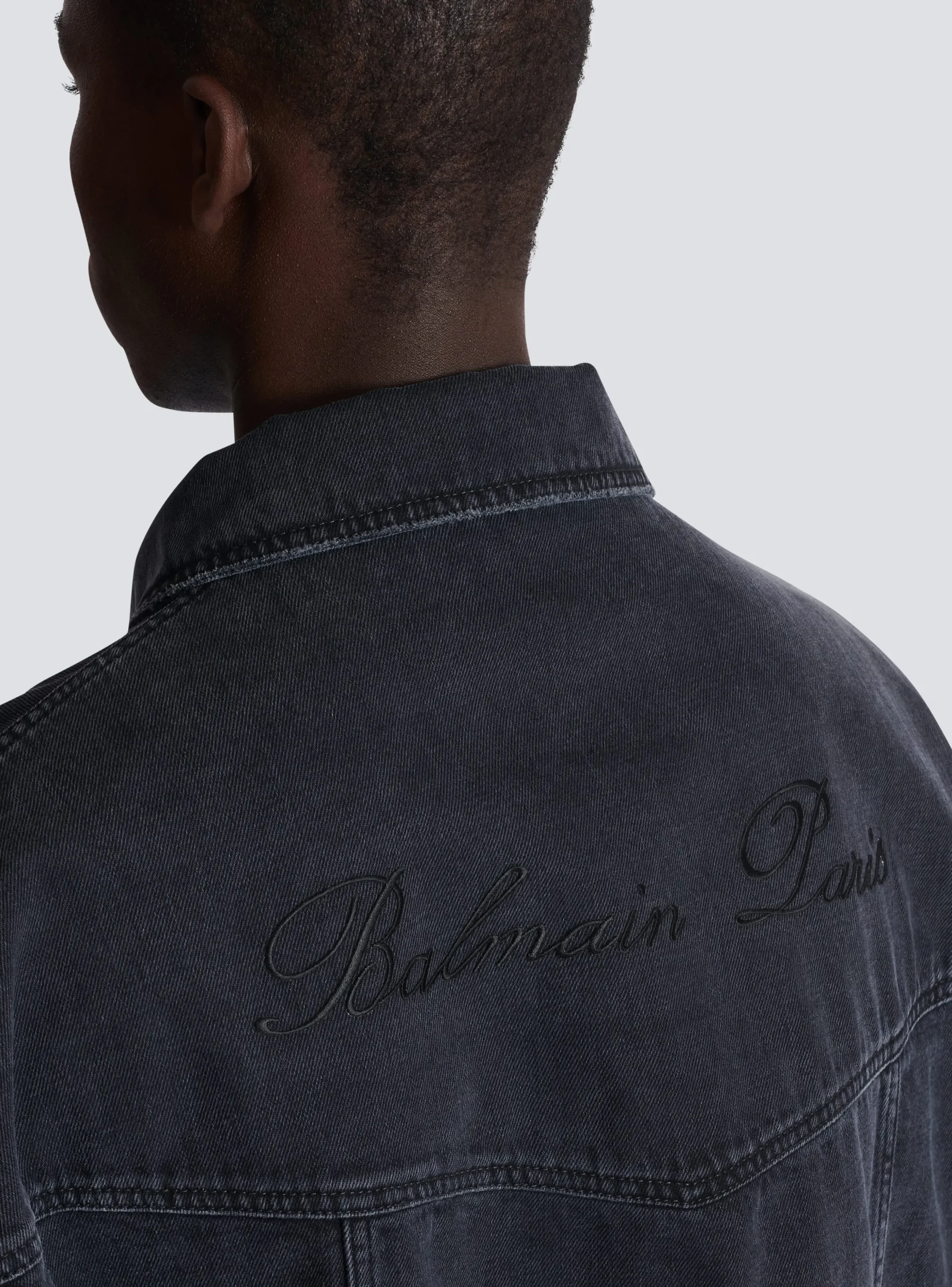 Worn-effect Denim Jacket-Balmain Shop