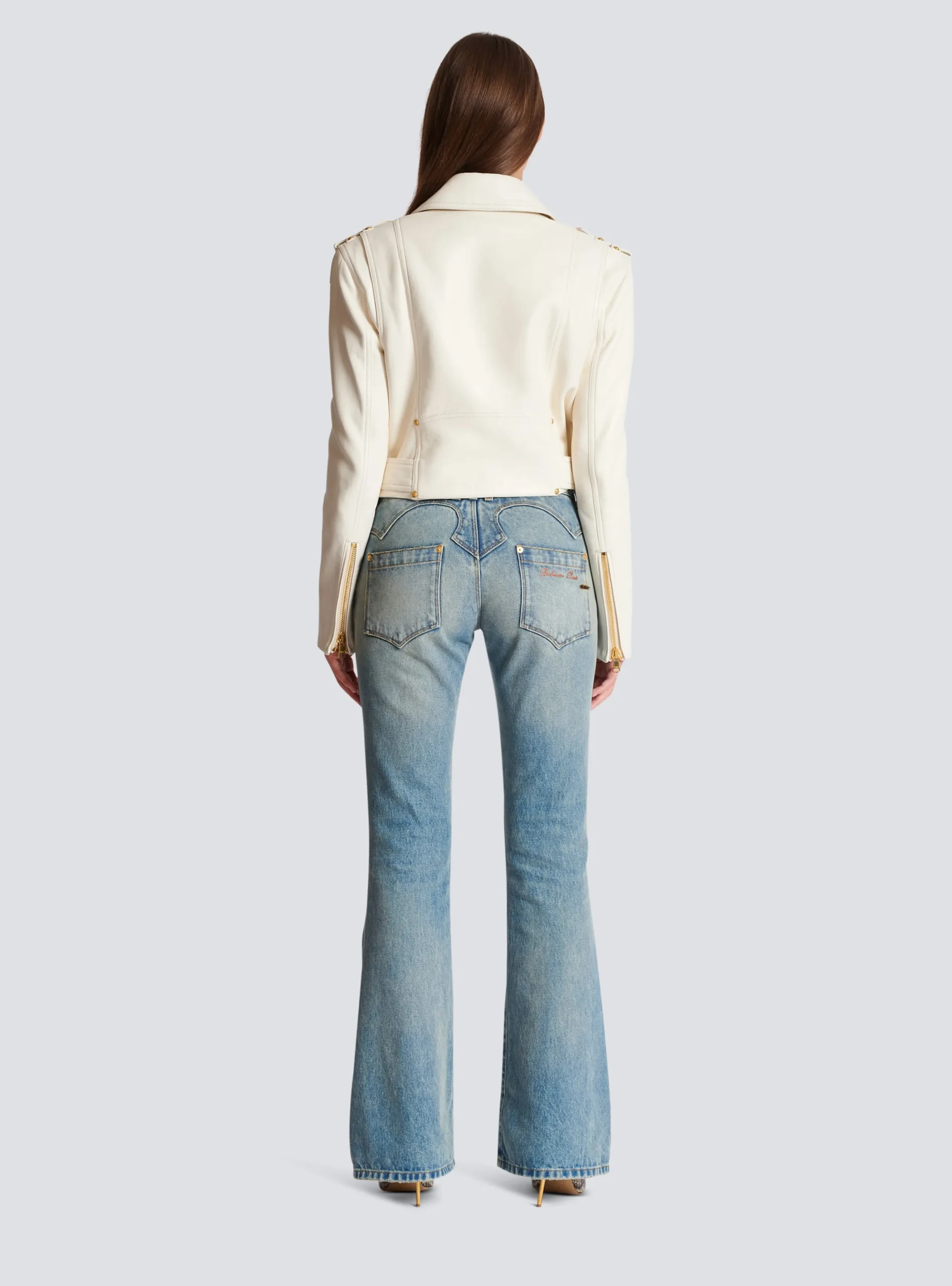 Zipped Leather Biker Jacket-Balmain Best